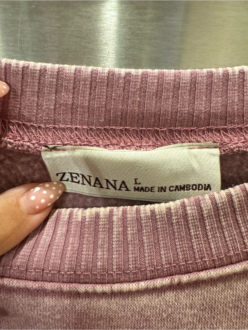 Zenana Outfitters Washed Rose Crewneck Sweatshirt - Picture 2 of 11